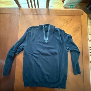 Alfani Black Zip Up Sweater Knit Long Sleeve